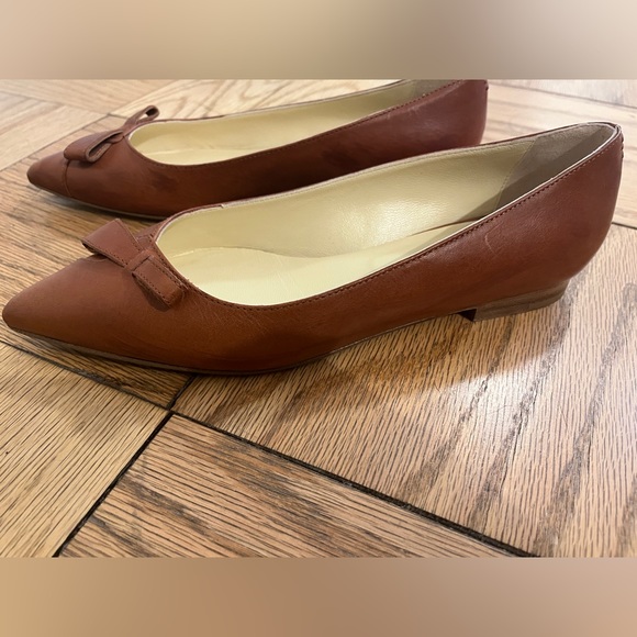 Sarah Flint Natalie Brown Leather Pointed Toe Flats 38 size 8 - Picture 4 of 12